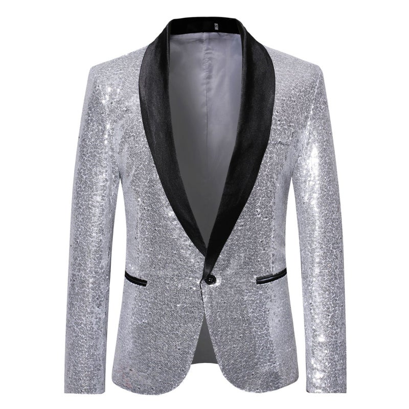 Supply Of European Code Men'S Loose Plus Size Dance Suit One-Button Sequin Suit Coat - Image 5